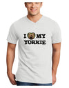 I Heart My Yorkie Adult V-Neck T-shirt by TooLoud-Mens V-Neck T-Shirt-TooLoud-White-Small-Davson Sales