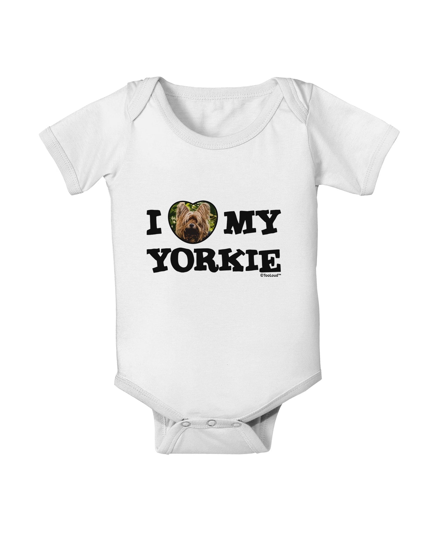 I Heart My Yorkie Baby Romper Bodysuit by TooLoud-Baby Romper-TooLoud-White-06-Months-Davson Sales