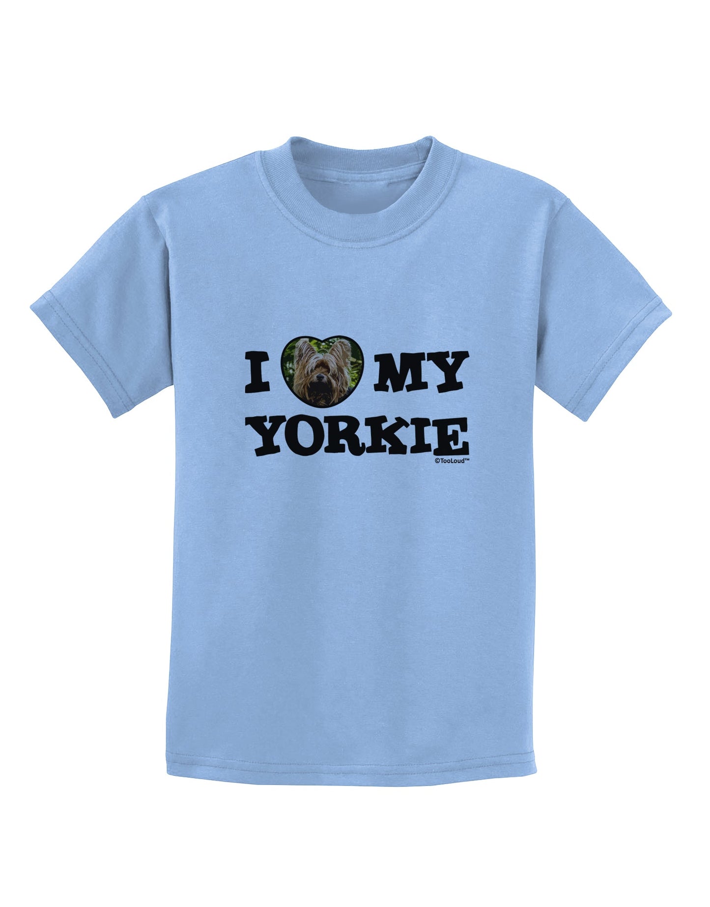 I Heart My Yorkie Childrens T-Shirt by TooLoud-Childrens T-Shirt-TooLoud-Light-Blue-X-Small-Davson Sales