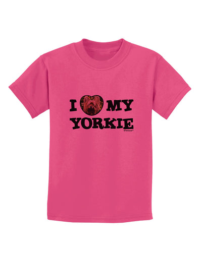 I Heart My Yorkie Childrens T-Shirt by TooLoud-Childrens T-Shirt-TooLoud-Sangria-X-Small-Davson Sales