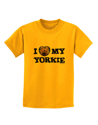 I Heart My Yorkie Childrens T-Shirt by TooLoud-Childrens T-Shirt-TooLoud-Gold-X-Small-Davson Sales