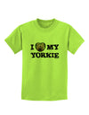 I Heart My Yorkie Childrens T-Shirt by TooLoud-Childrens T-Shirt-TooLoud-Lime-Green-X-Small-Davson Sales