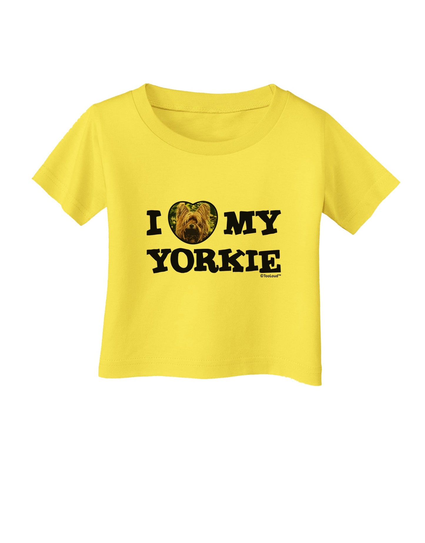 I Heart My Yorkie Infant T-Shirt by TooLoud-Infant T-Shirt-TooLoud-Yellow-06-Months-Davson Sales