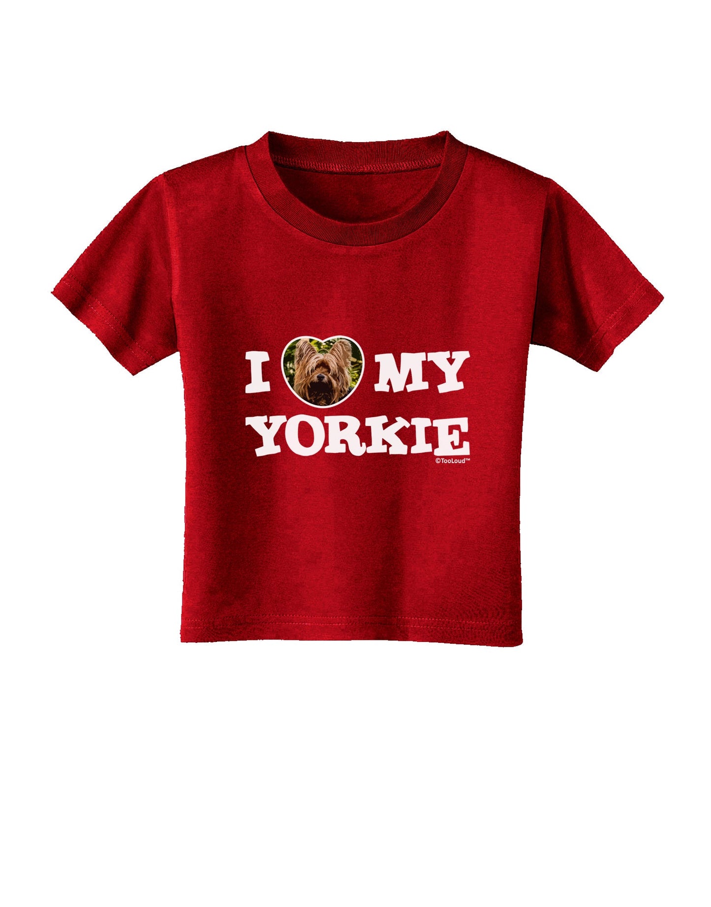 I Heart My Yorkie Toddler T-Shirt Dark by TooLoud-Toddler T-Shirt-TooLoud-Red-2T-Davson Sales