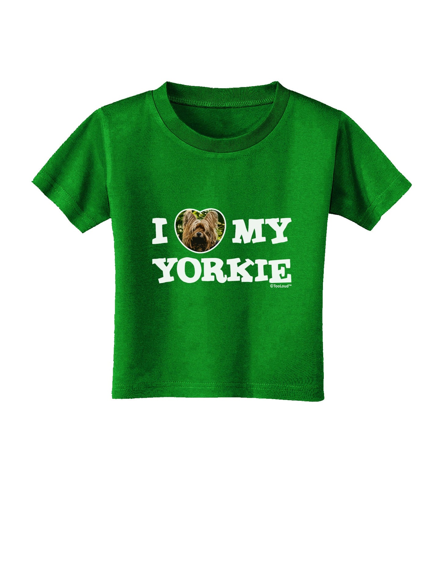 I Heart My Yorkie Toddler T-Shirt Dark by TooLoud-Toddler T-Shirt-TooLoud-Clover-Green-2T-Davson Sales
