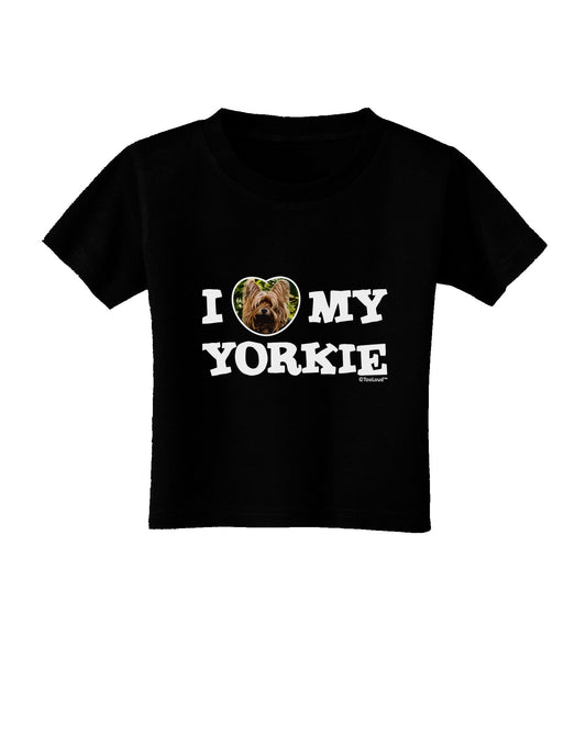 I Heart My Yorkie Toddler T-Shirt Dark by TooLoud-Toddler T-Shirt-TooLoud-Black-2T-Davson Sales