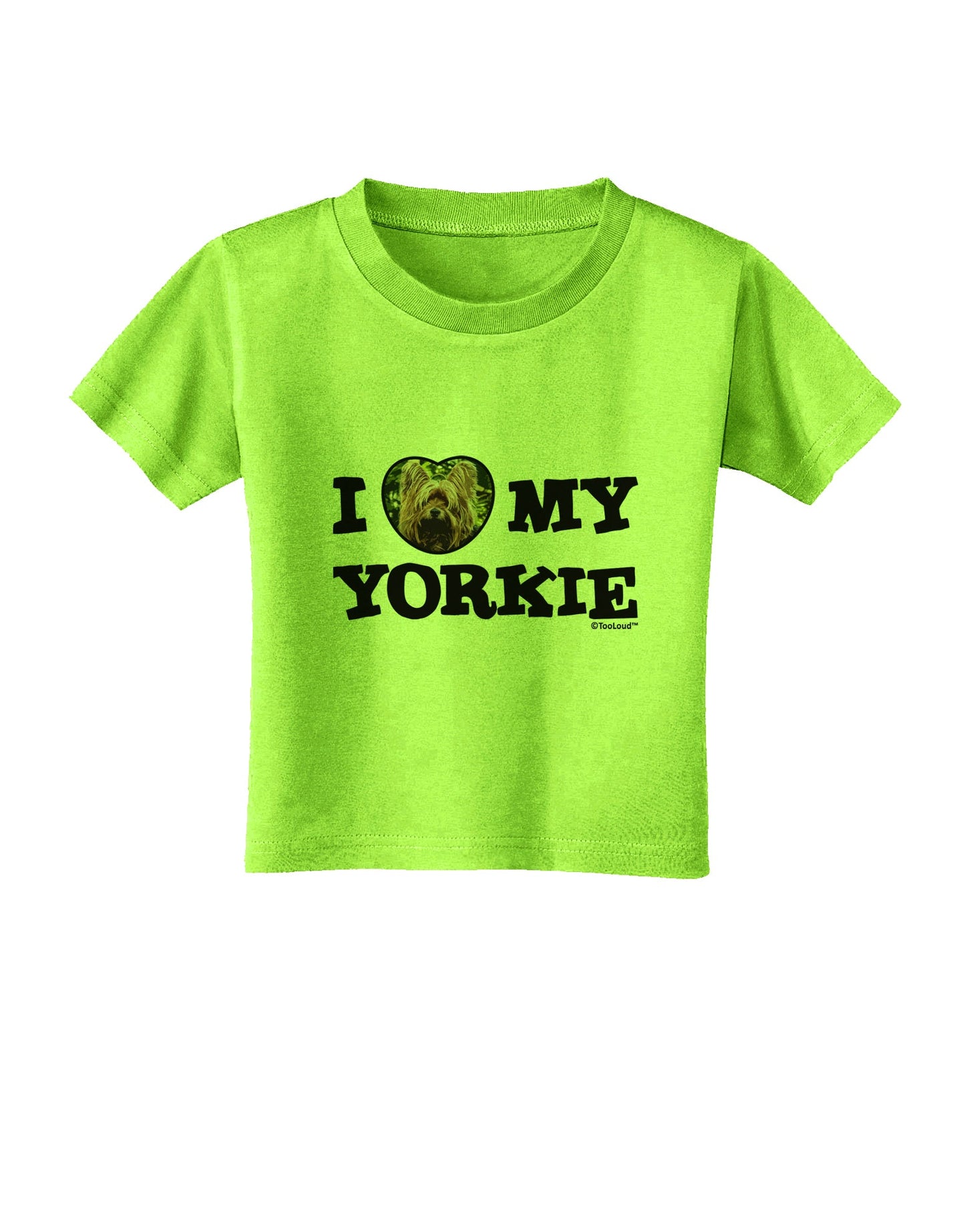 I Heart My Yorkie Toddler T-Shirt by TooLoud-Toddler T-Shirt-TooLoud-Lime-Green-2T-Davson Sales