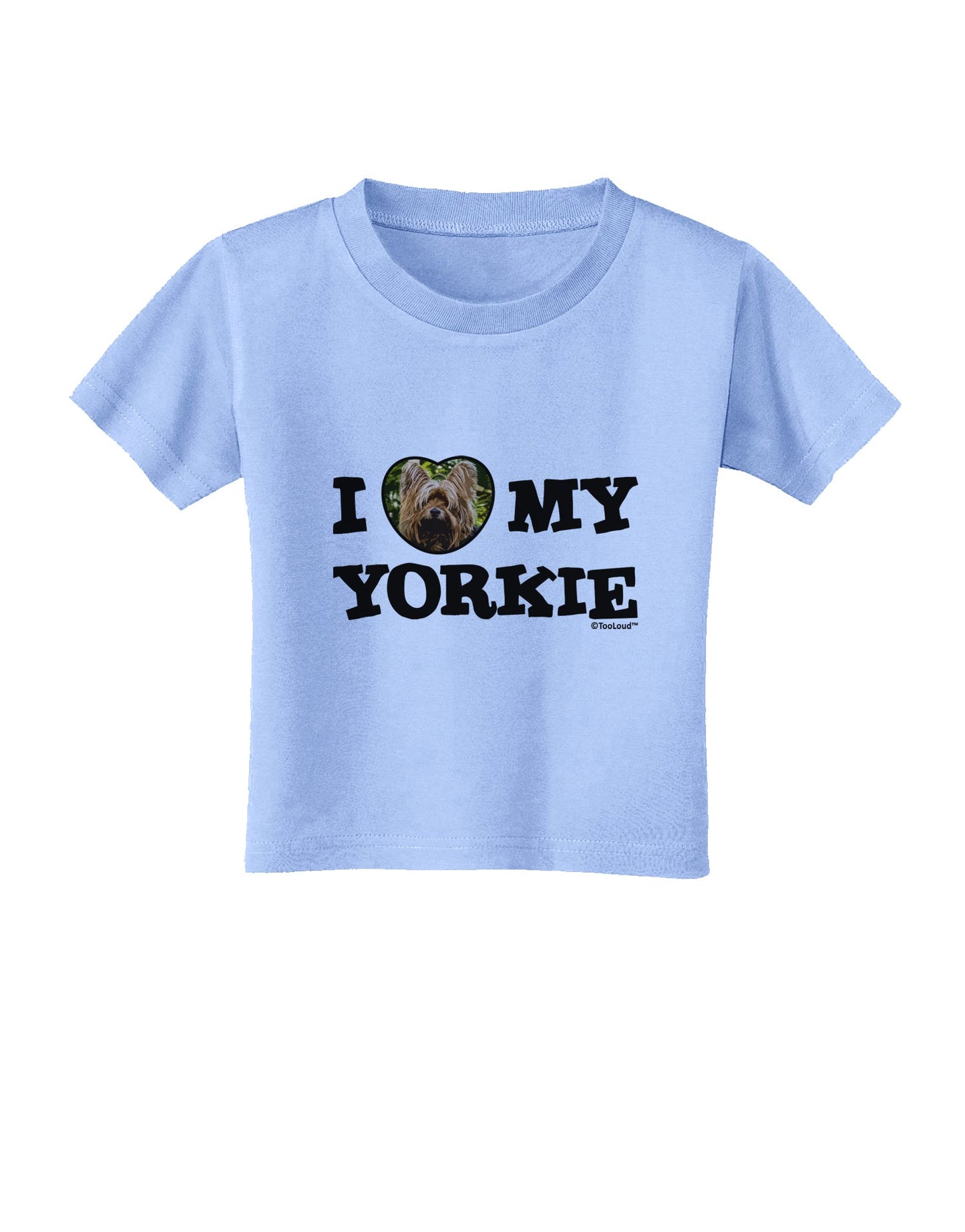 I Heart My Yorkie Toddler T-Shirt by TooLoud-Toddler T-Shirt-TooLoud-Aquatic-Blue-2T-Davson Sales