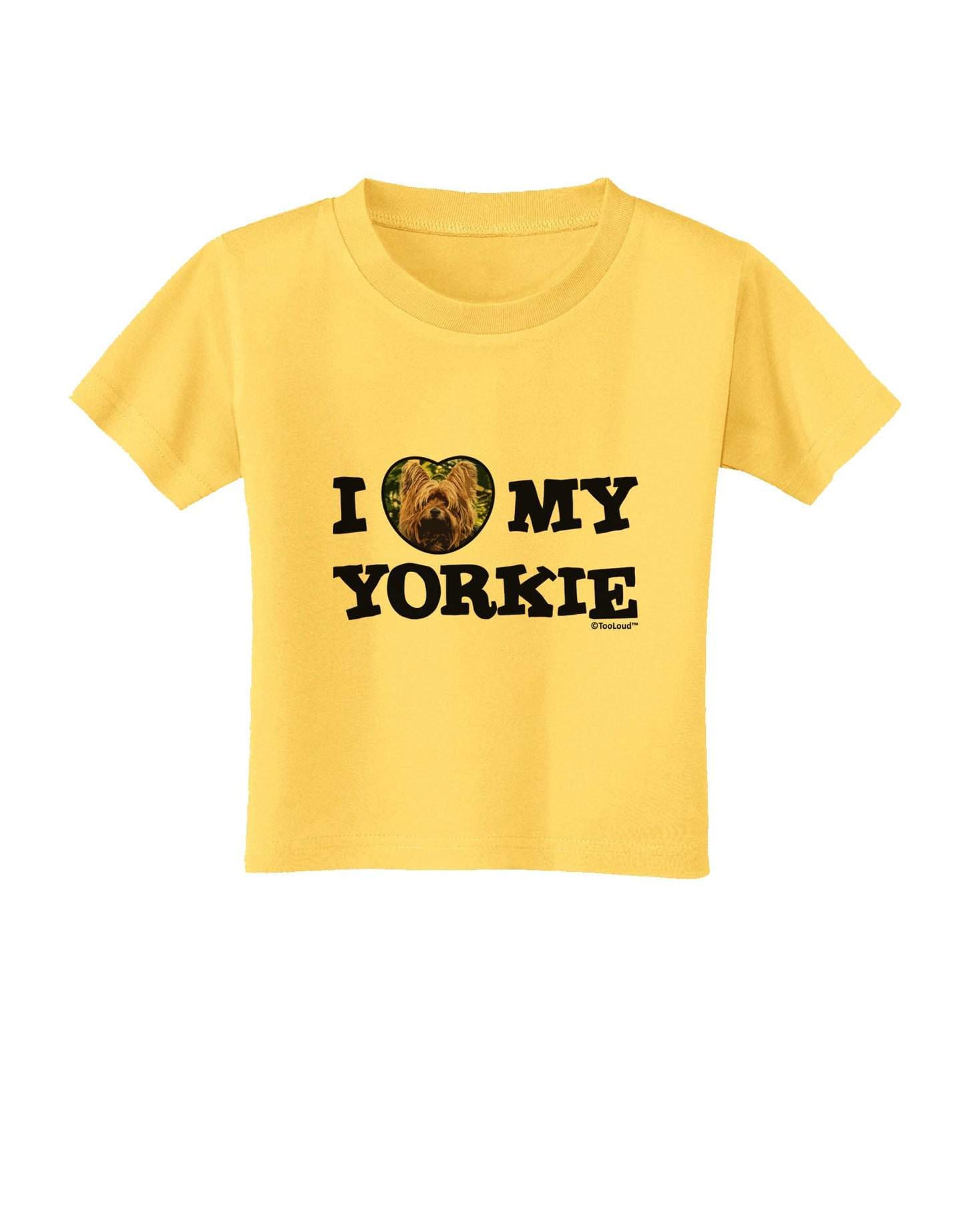 I Heart My Yorkie Toddler T-Shirt by TooLoud-Toddler T-Shirt-TooLoud-Yellow-2T-Davson Sales
