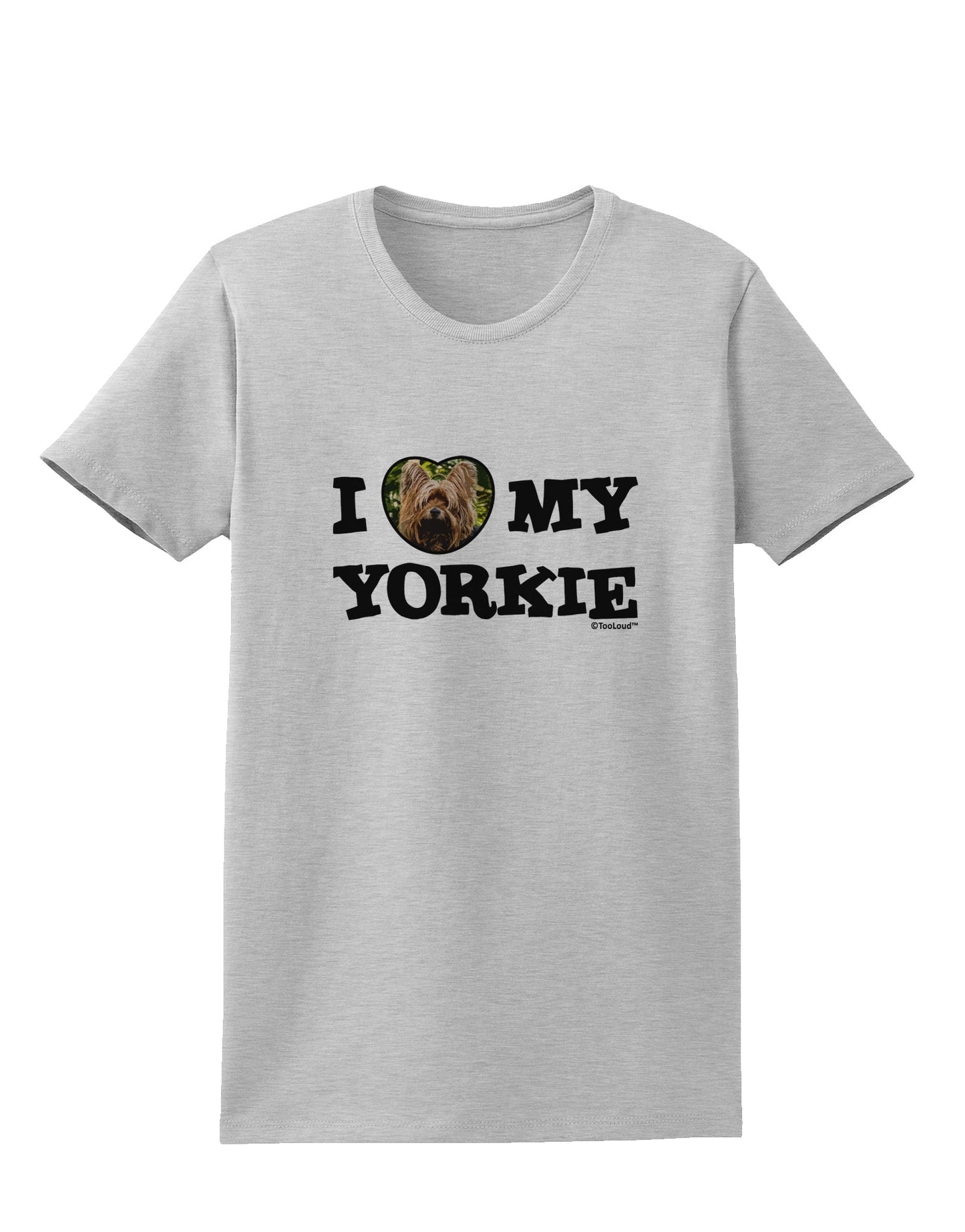 I Heart My Yorkie Womens T-Shirt by TooLoud-Womens T-Shirt-TooLoud-AshGray-X-Small-Davson Sales