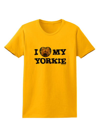 I Heart My Yorkie Womens T-Shirt by TooLoud-Womens T-Shirt-TooLoud-Gold-X-Small-Davson Sales