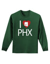 I Heart Phoenix Adult Long Sleeve Dark T-Shirt-TooLoud-Dark-Green-Small-Davson Sales