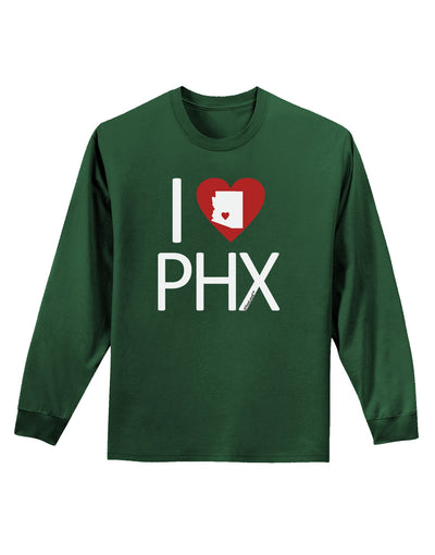 I Heart Phoenix Adult Long Sleeve Dark T-Shirt-TooLoud-Dark-Green-Small-Davson Sales