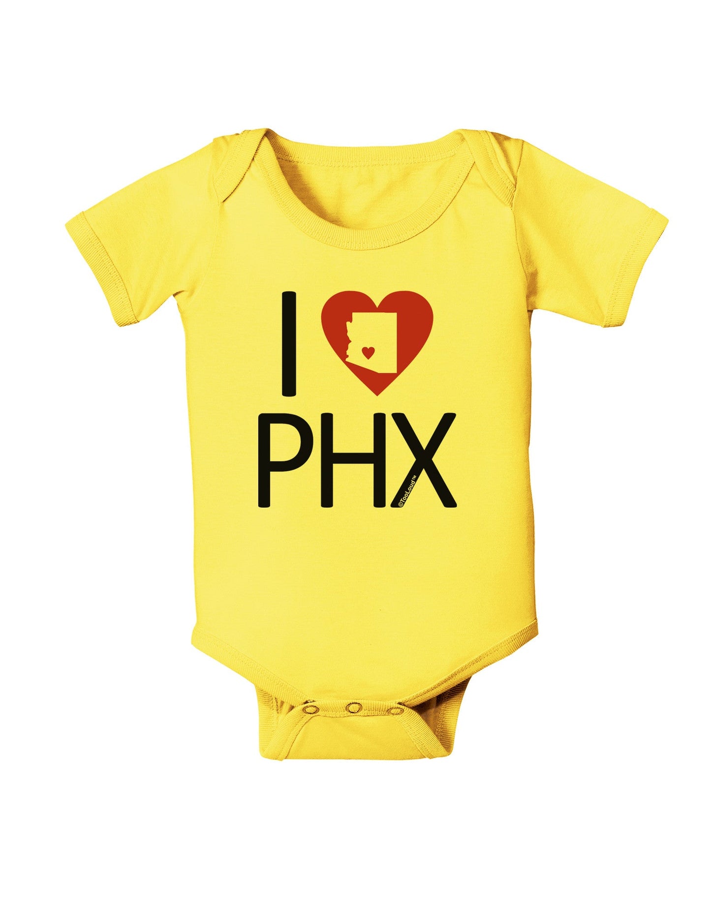 I Heart Phoenix Baby Romper Bodysuit-Baby Romper-TooLoud-Yellow-06-Months-Davson Sales