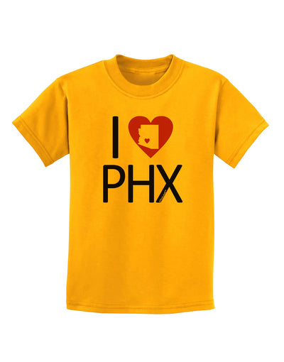 I Heart Phoenix Childrens T-Shirt-Childrens T-Shirt-TooLoud-Gold-X-Small-Davson Sales