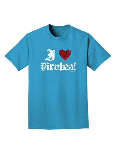 I Heart Pirates Adult Dark T-Shirt-Mens T-Shirt-TooLoud-Turquoise-Small-Davson Sales