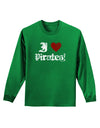 I Heart Pirates Adult Long Sleeve Dark T-Shirt-TooLoud-Kelly-Green-Small-Davson Sales