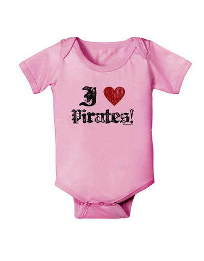 I Heart Pirates Baby Romper Bodysuit-Baby Romper-TooLoud-Pink-06-Months-Davson Sales