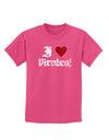 I Heart Pirates Childrens Dark T-Shirt-Childrens T-Shirt-TooLoud-Sangria-X-Small-Davson Sales