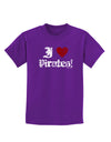 I Heart Pirates Childrens Dark T-Shirt-Childrens T-Shirt-TooLoud-Purple-X-Small-Davson Sales