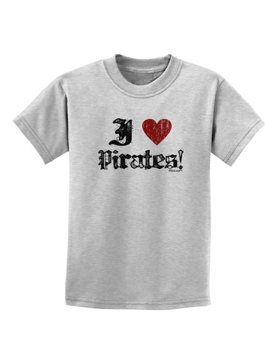 I Heart Pirates Childrens T-Shirt-Childrens T-Shirt-TooLoud-AshGray-X-Small-Davson Sales