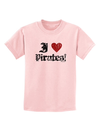 I Heart Pirates Childrens T-Shirt-Childrens T-Shirt-TooLoud-PalePink-X-Small-Davson Sales