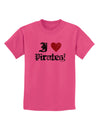 I Heart Pirates Childrens T-Shirt-Childrens T-Shirt-TooLoud-Sangria-X-Small-Davson Sales