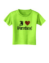 I Heart Pirates Toddler T-Shirt-Toddler T-Shirt-TooLoud-Lime-Green-2T-Davson Sales