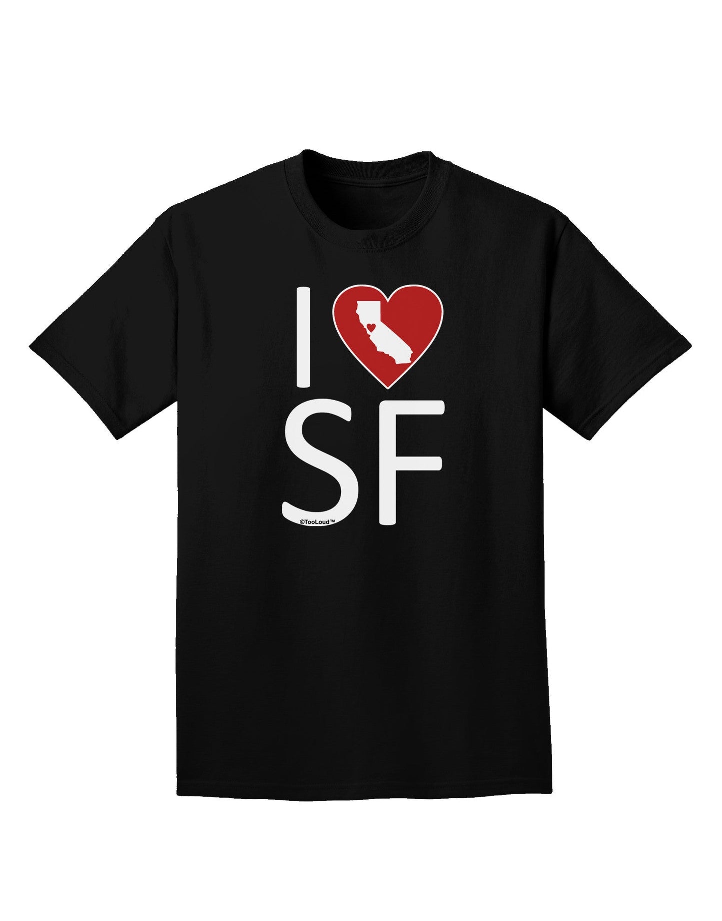 I Heart San Francisco Adult Dark T-Shirt-Mens T-Shirt-TooLoud-Black-Small-Davson Sales