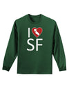 I Heart San Francisco Adult Long Sleeve Dark T-Shirt-TooLoud-Dark-Green-Small-Davson Sales