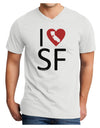 I Heart San Francisco Adult V-Neck T-shirt-Mens V-Neck T-Shirt-TooLoud-White-Small-Davson Sales