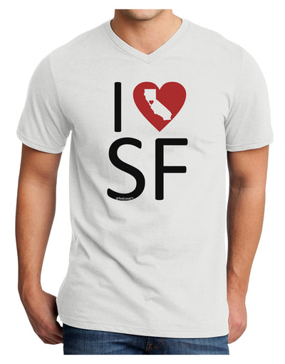 I Heart San Francisco Adult V-Neck T-shirt-Mens V-Neck T-Shirt-TooLoud-White-Small-Davson Sales