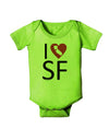 I Heart San Francisco Baby Romper Bodysuit-Baby Romper-TooLoud-Lime-06-Months-Davson Sales