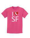 I Heart San Francisco Childrens Dark T-Shirt-Childrens T-Shirt-TooLoud-Sangria-X-Small-Davson Sales