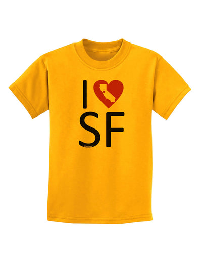 I Heart San Francisco Childrens T-Shirt-Childrens T-Shirt-TooLoud-Gold-X-Small-Davson Sales