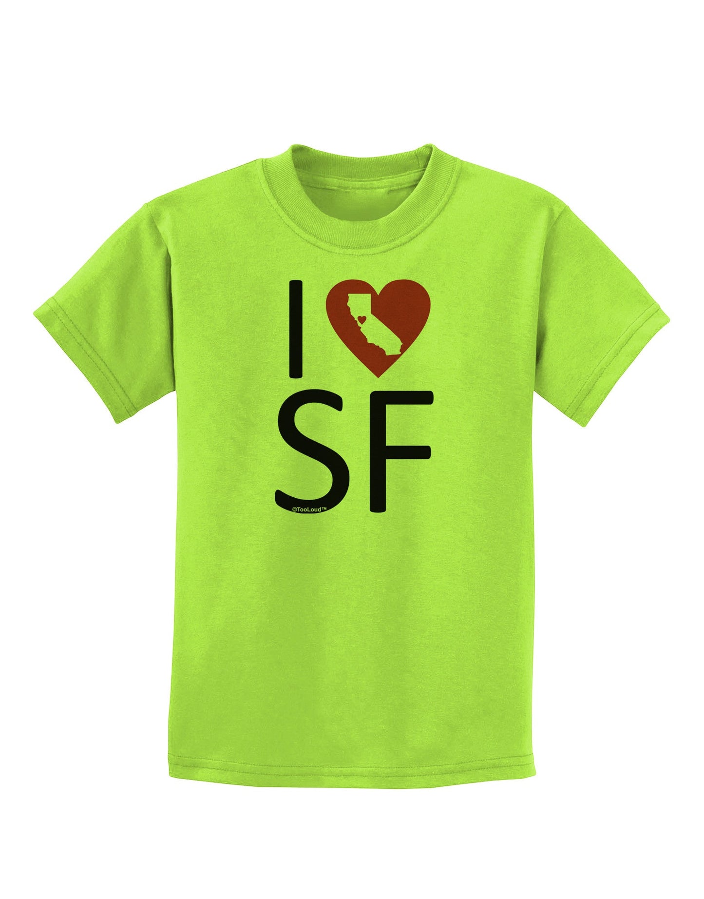 I Heart San Francisco Childrens T-Shirt-Childrens T-Shirt-TooLoud-Lime-Green-X-Small-Davson Sales