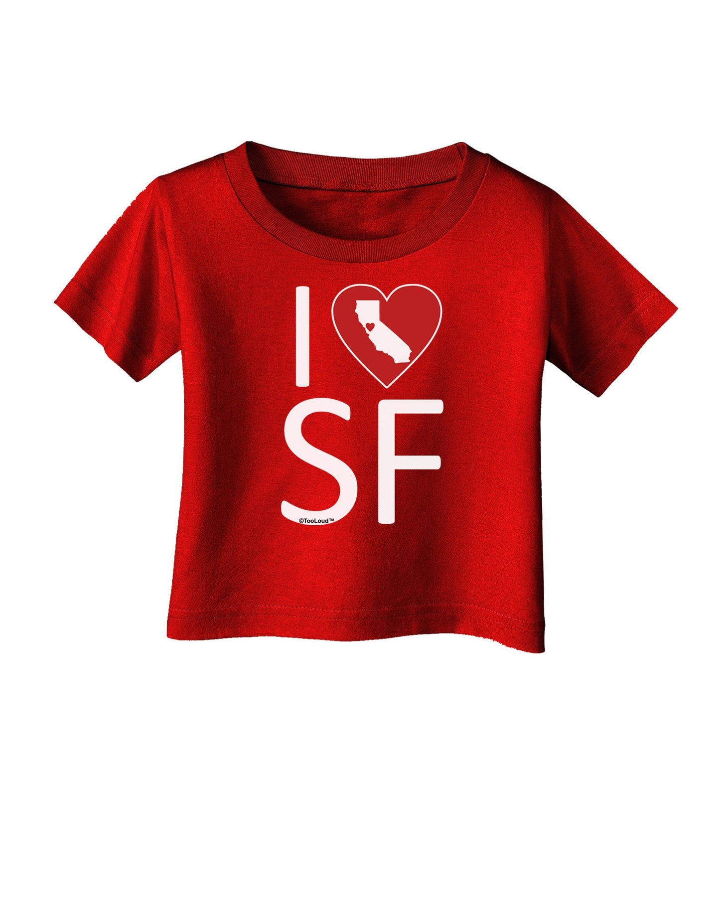 I Heart San Francisco Infant T-Shirt Dark-Infant T-Shirt-TooLoud-Red-06-Months-Davson Sales