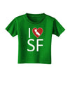 I Heart San Francisco Toddler T-Shirt Dark-Toddler T-Shirt-TooLoud-Clover-Green-2T-Davson Sales