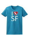 I Heart San Francisco Womens Dark T-Shirt-Womens T-Shirt-TooLoud-Turquoise-X-Small-Davson Sales