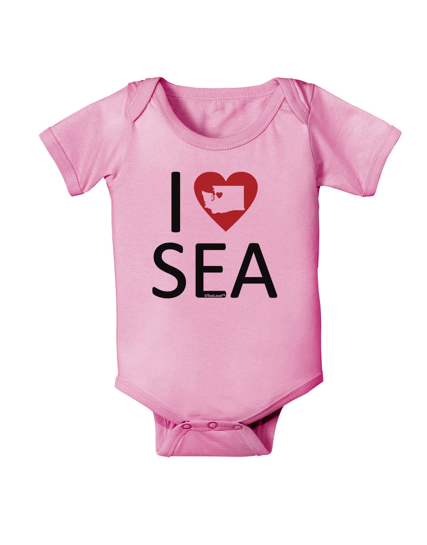 I Heart Seattle Baby Romper Bodysuit-Baby Romper-TooLoud-Pink-06-Months-Davson Sales