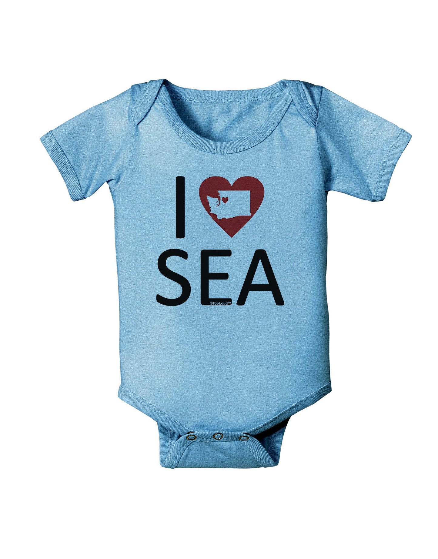 I Heart Seattle Baby Romper Bodysuit-Baby Romper-TooLoud-LightBlue-06-Months-Davson Sales