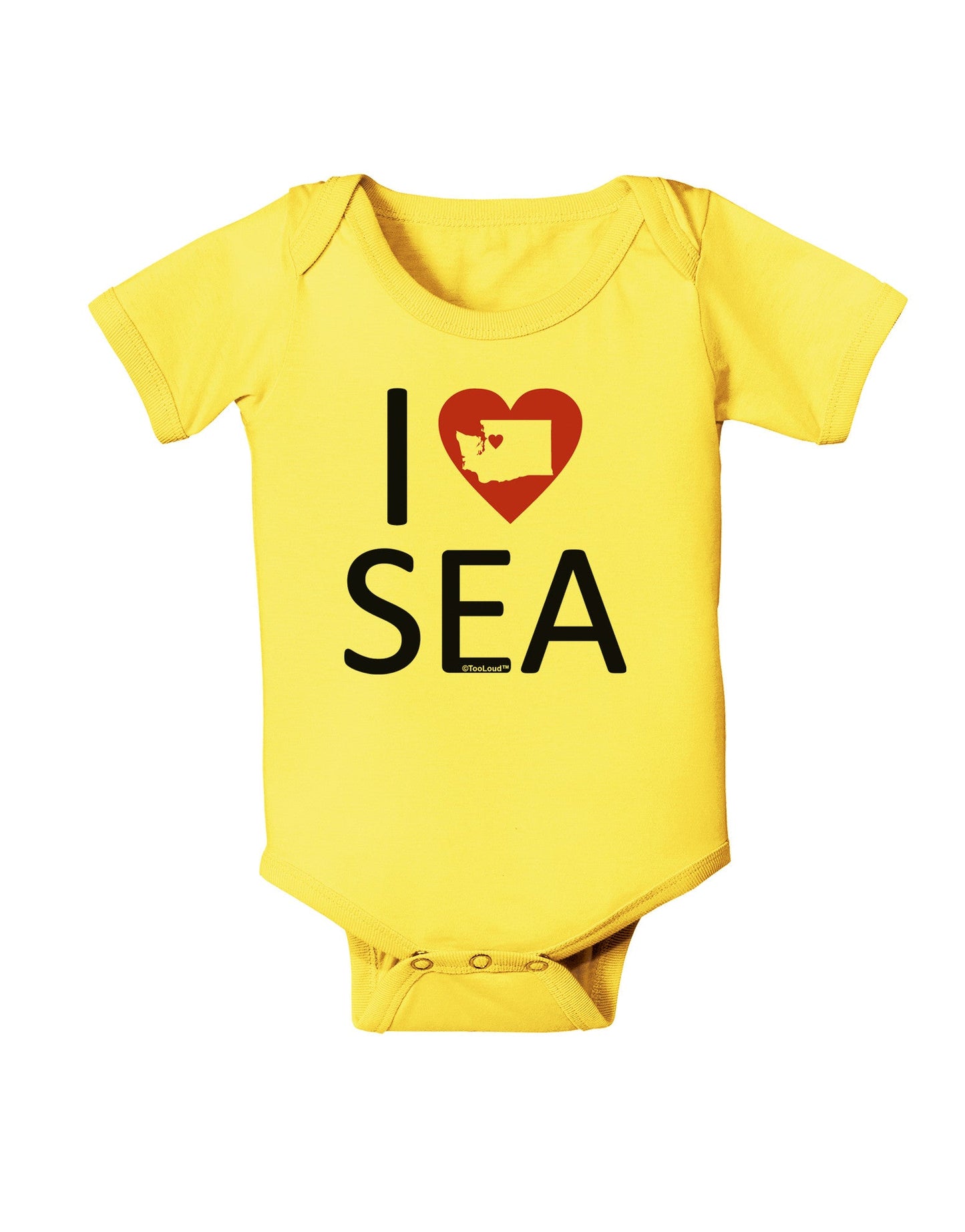 I Heart Seattle Baby Romper Bodysuit-Baby Romper-TooLoud-Yellow-06-Months-Davson Sales