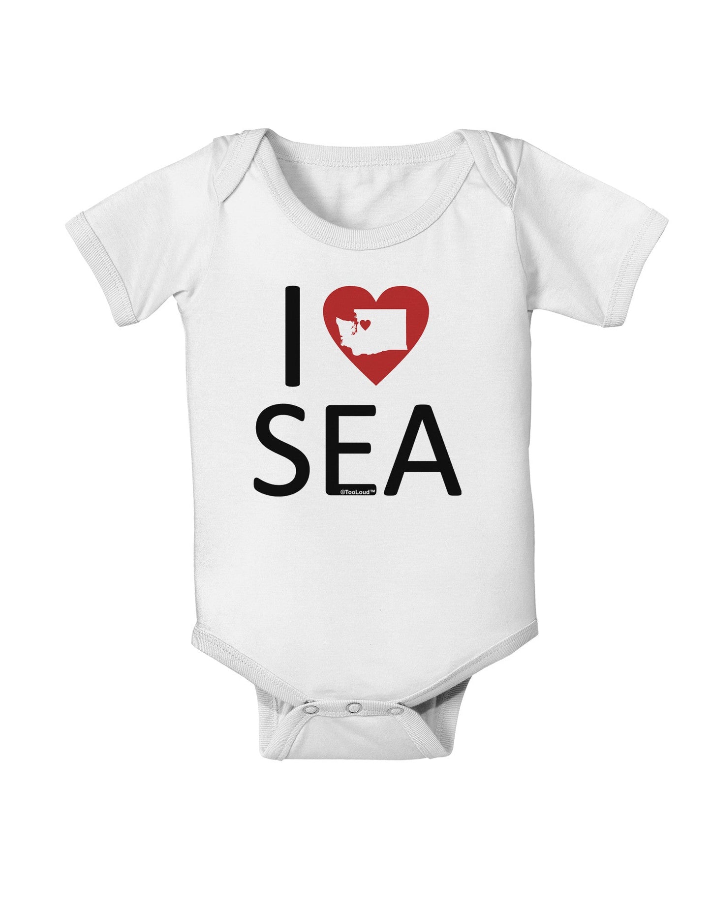I Heart Seattle Baby Romper Bodysuit-Baby Romper-TooLoud-White-06-Months-Davson Sales