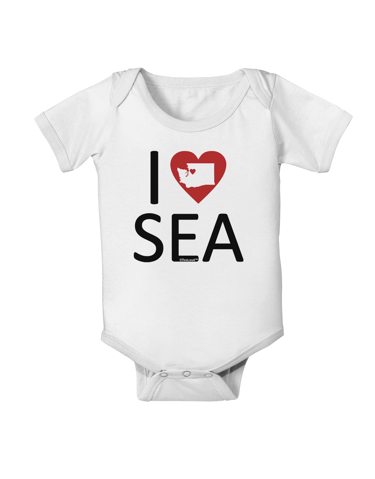 I Heart Seattle Baby Romper Bodysuit-Baby Romper-TooLoud-White-06-Months-Davson Sales
