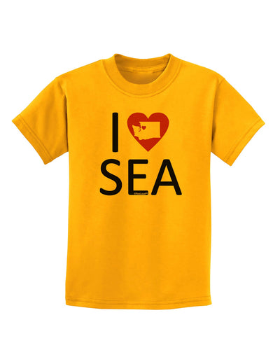 I Heart Seattle Childrens T-Shirt-Childrens T-Shirt-TooLoud-Gold-X-Small-Davson Sales