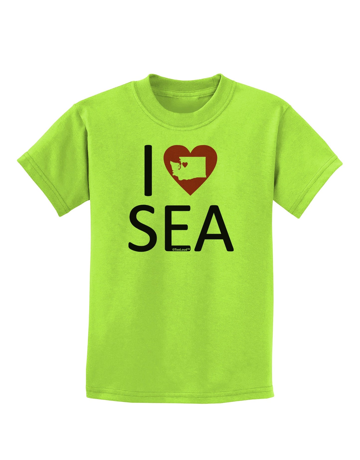 I Heart Seattle Childrens T-Shirt-Childrens T-Shirt-TooLoud-Lime-Green-X-Small-Davson Sales