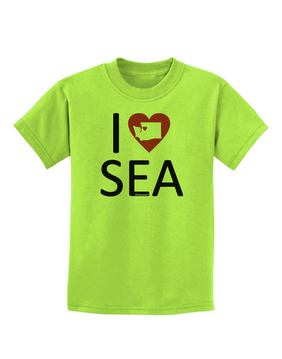 I Heart Seattle Childrens T-Shirt-Childrens T-Shirt-TooLoud-Lime-Green-X-Small-Davson Sales