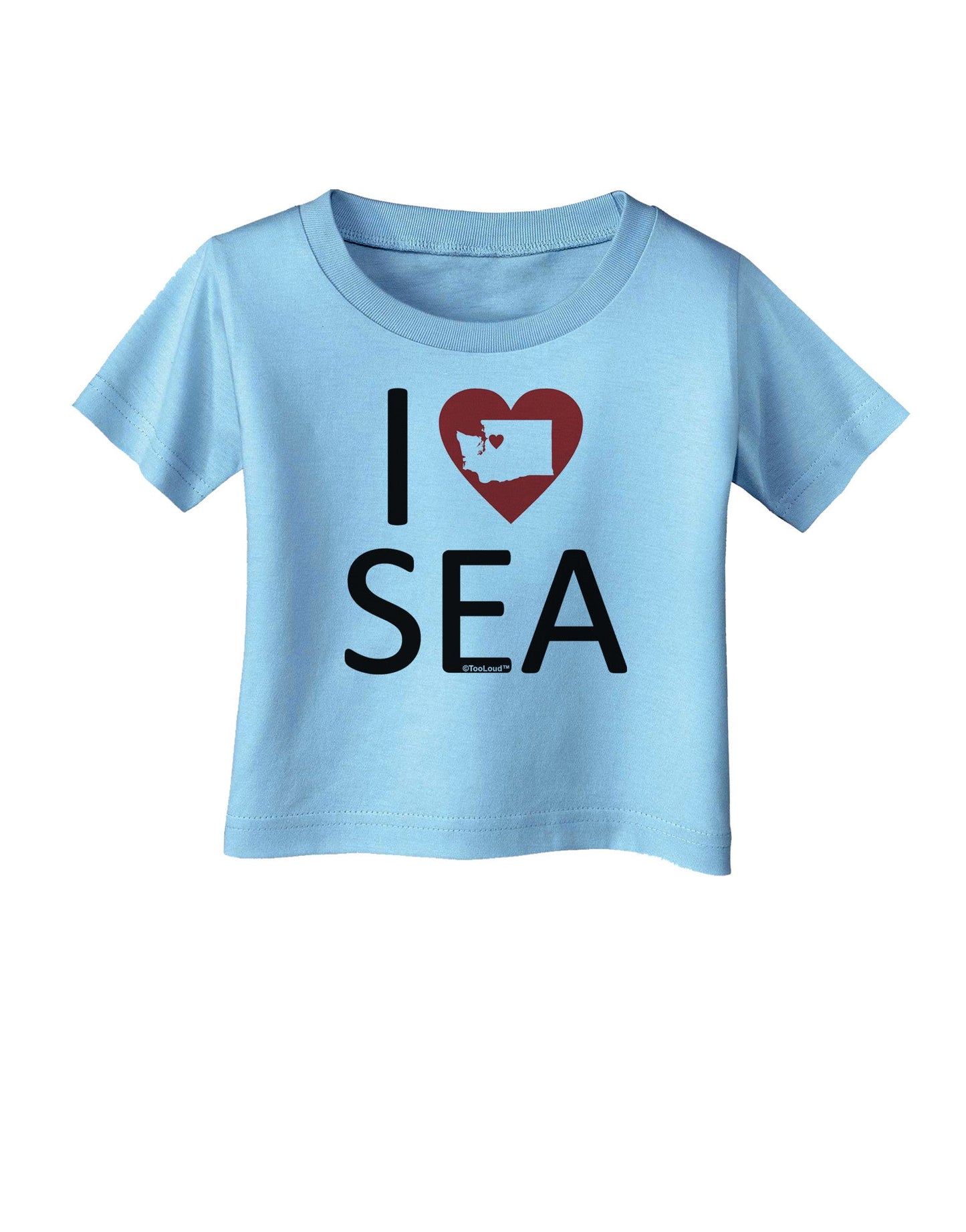 I Heart Seattle Infant T-Shirt-Infant T-Shirt-TooLoud-Aquatic-Blue-06-Months-Davson Sales