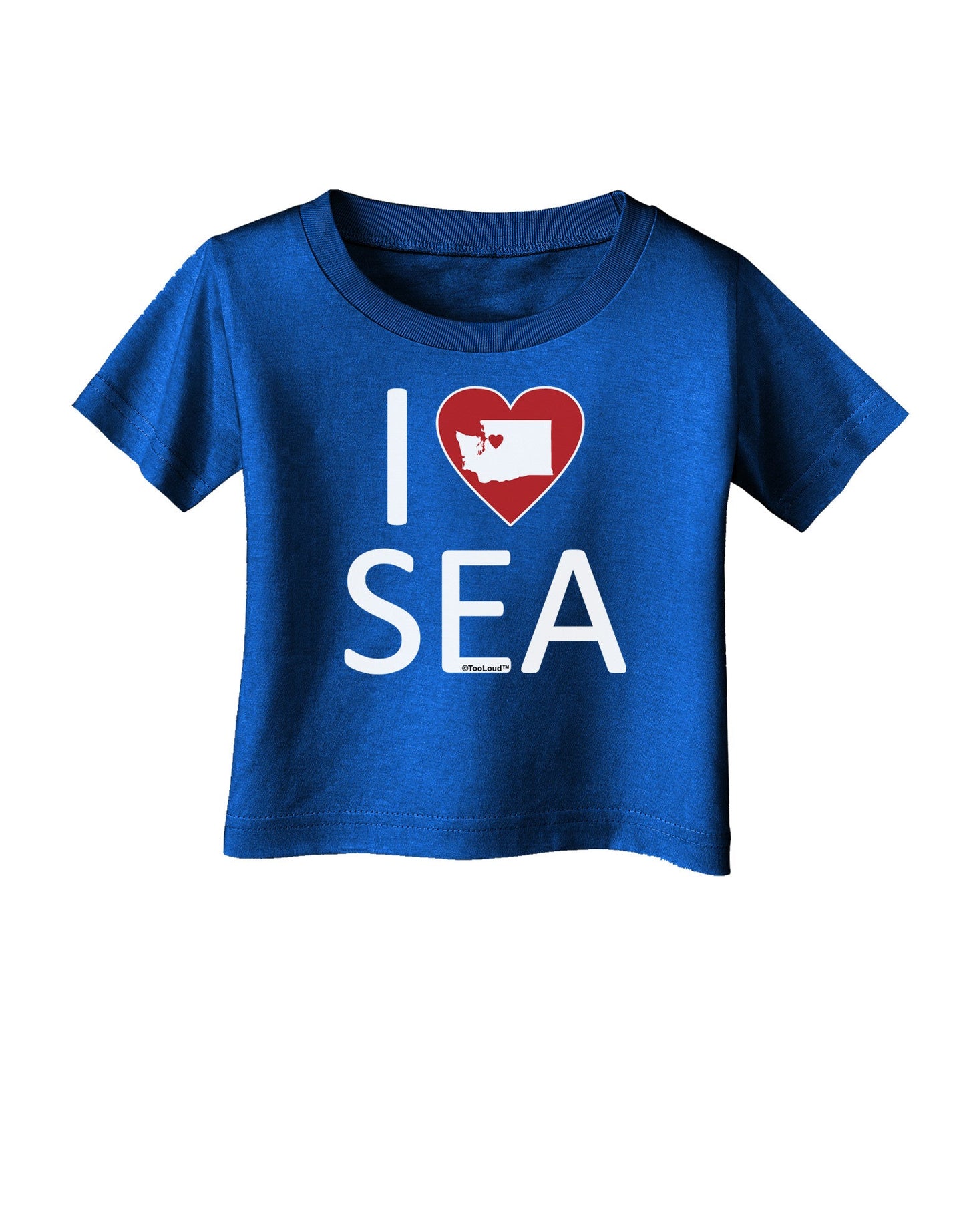 I Heart Seattle Infant T-Shirt Dark-Infant T-Shirt-TooLoud-Royal-Blue-06-Months-Davson Sales