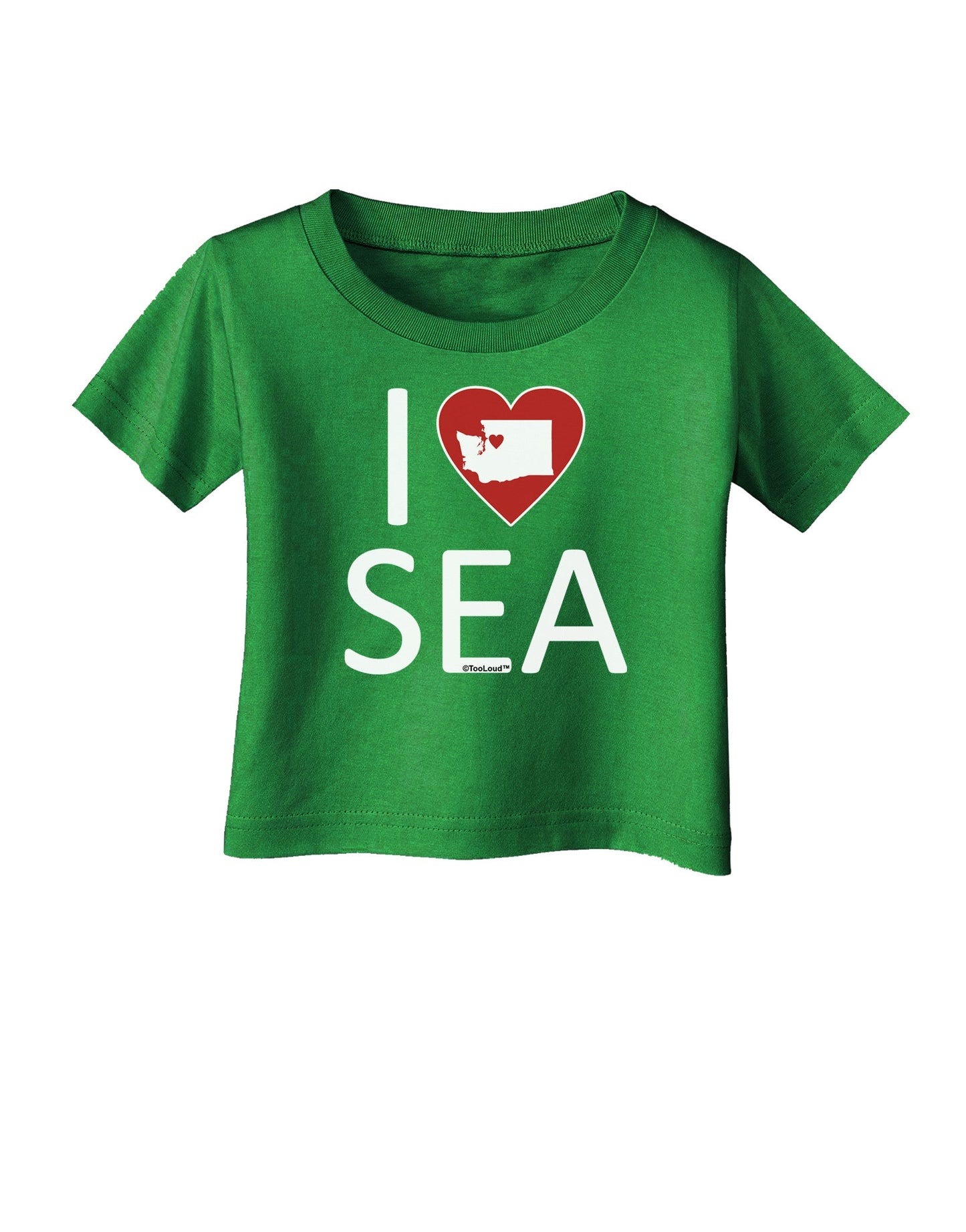 I Heart Seattle Infant T-Shirt Dark-Infant T-Shirt-TooLoud-Clover-Green-06-Months-Davson Sales